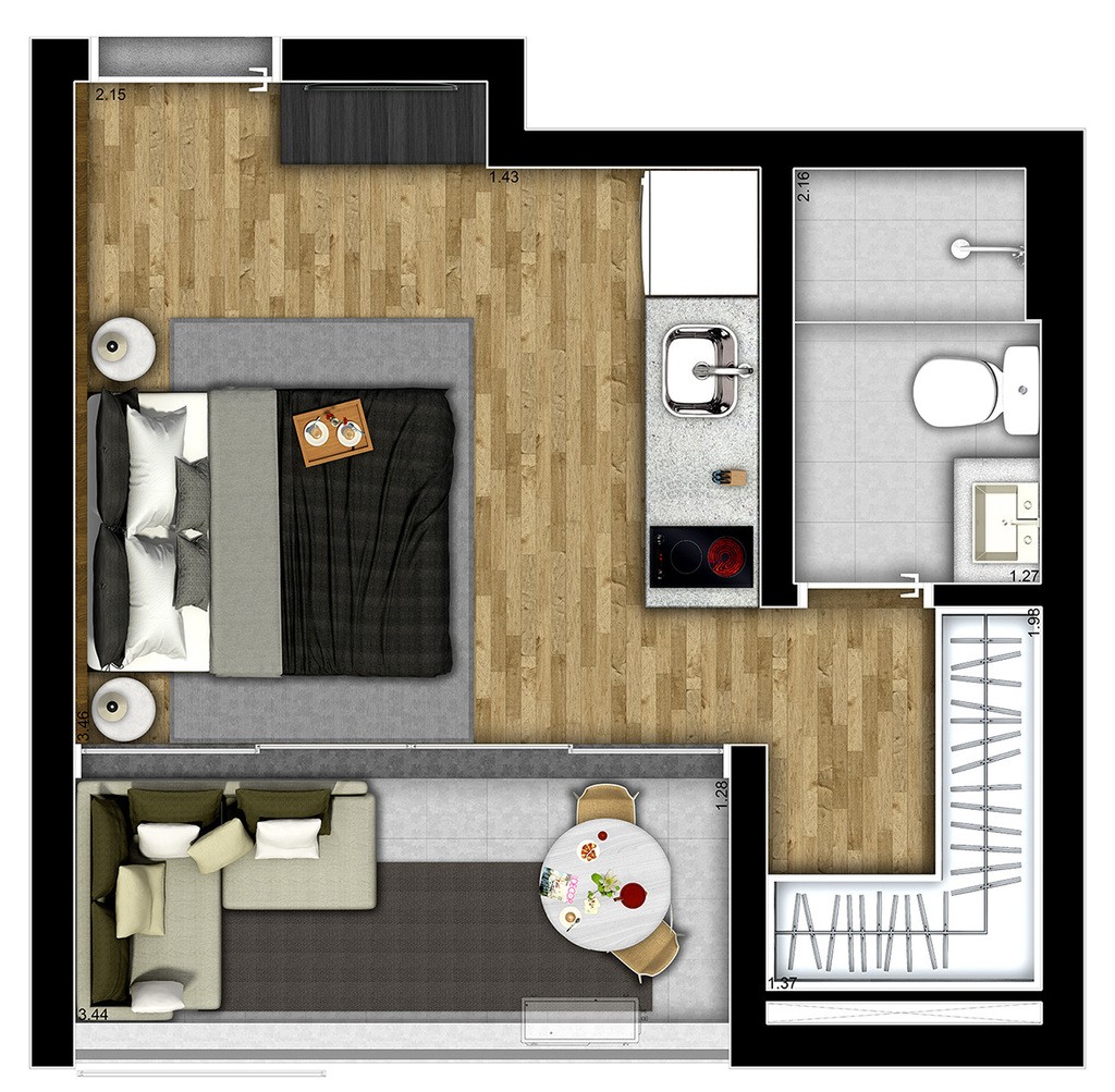 Apartamento, 1 quarto, 38 m² - Foto 21