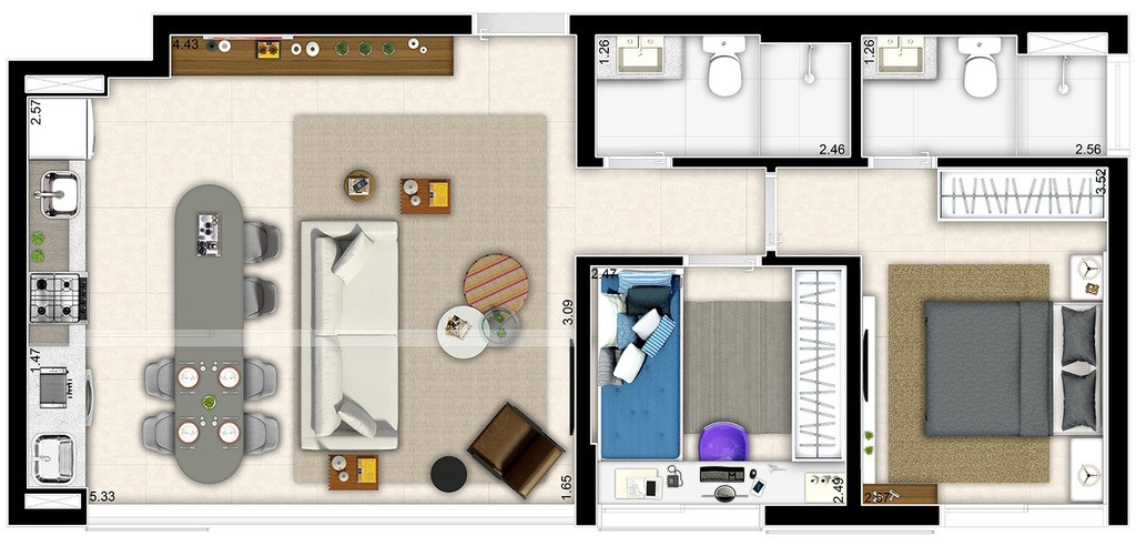 Apartamento, 2 quartos, 64 m² - Foto 24