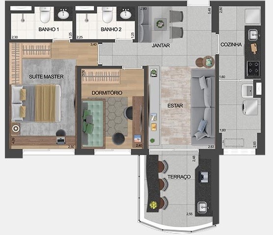 Apartamento, 1 quarto, 50 m² - Foto 44
