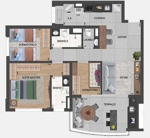 Apartamento, 1 quarto, 50 m² - Foto 46