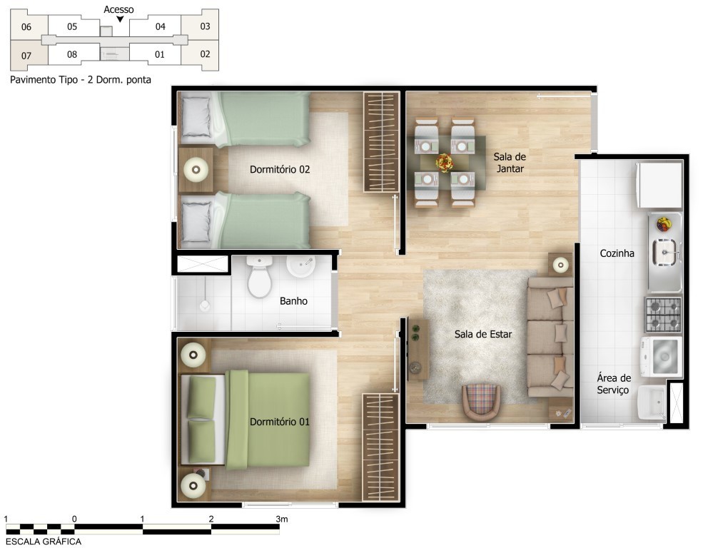 Apartamento à venda com 2 quartos, 41m² - Foto 6