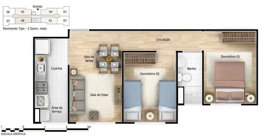 Apartamento à venda com 2 quartos, 41m² - Foto 7