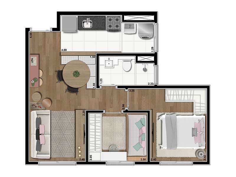 Apartamento, 2 quartos, 43 m² - Foto 10