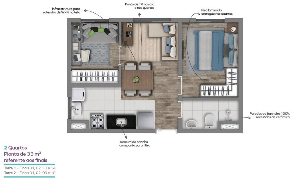 Apartamento, 2 quartos, 33 m² - Foto 12