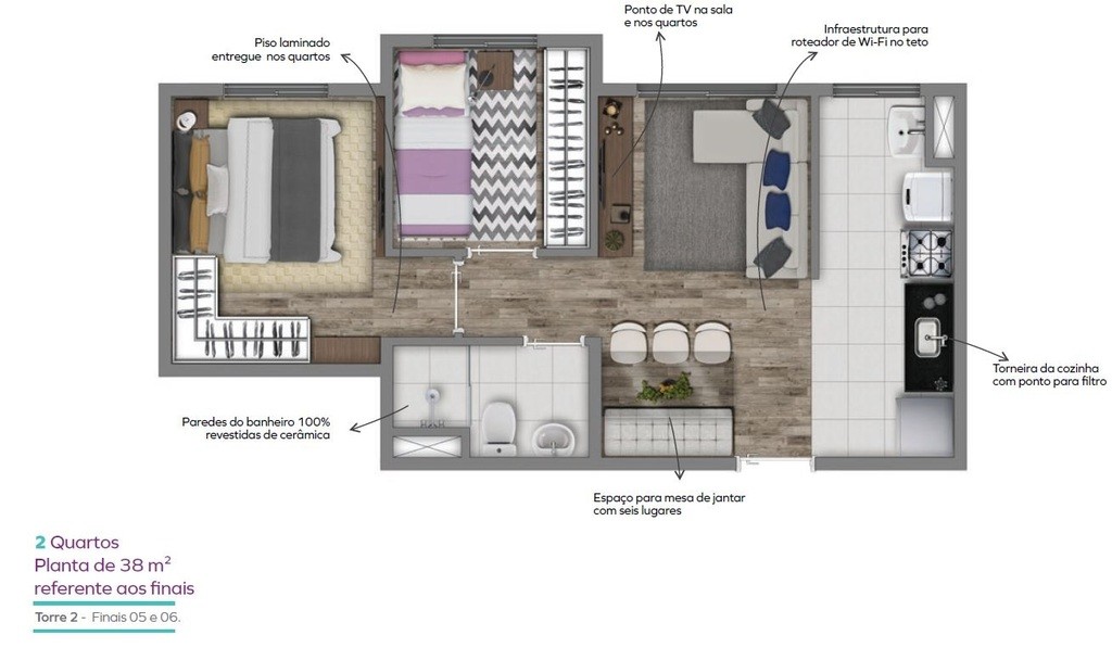 Apartamento, 2 quartos, 33 m² - Foto 14