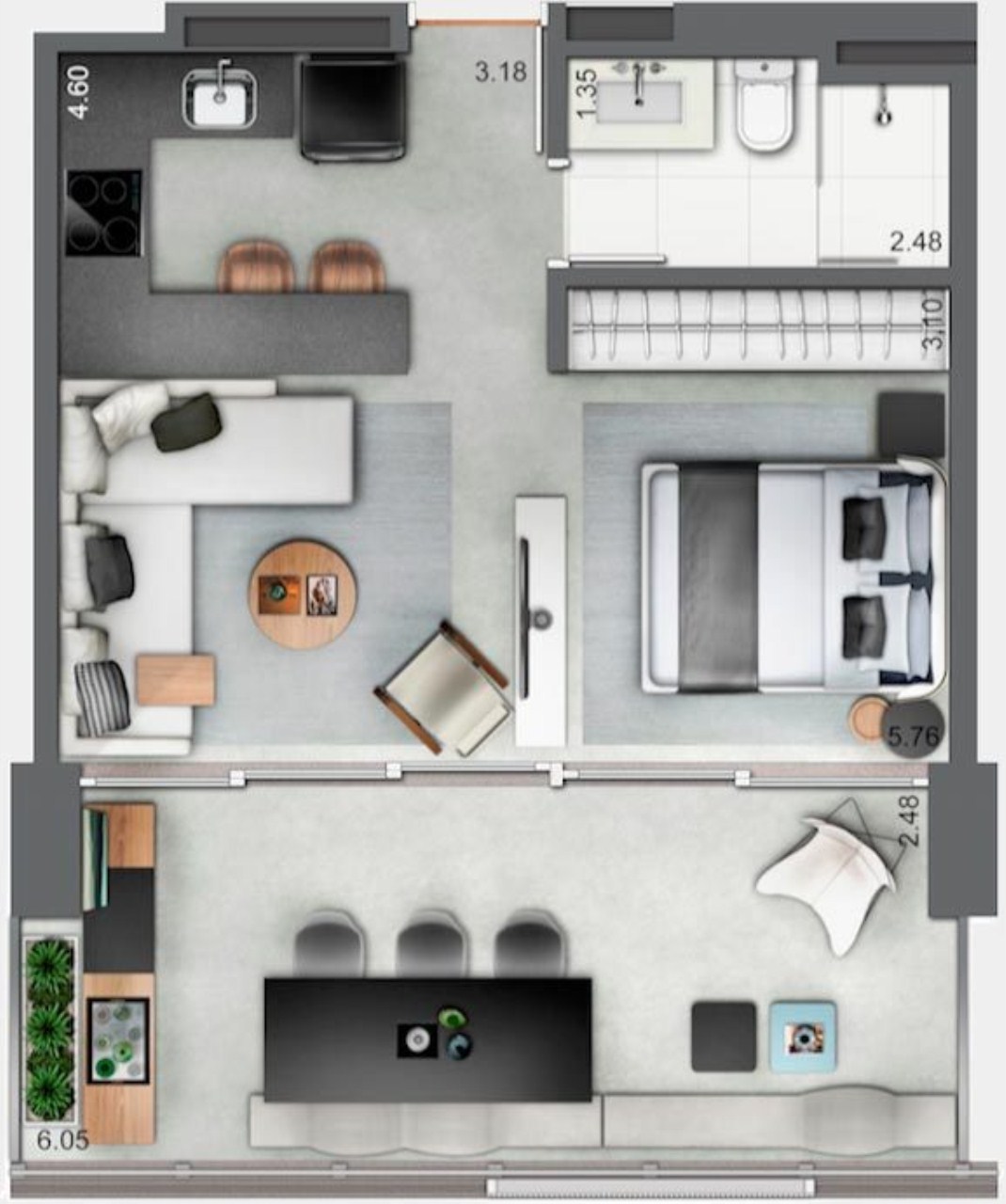Apartamento, 1 quarto, 49 m² - Foto 35