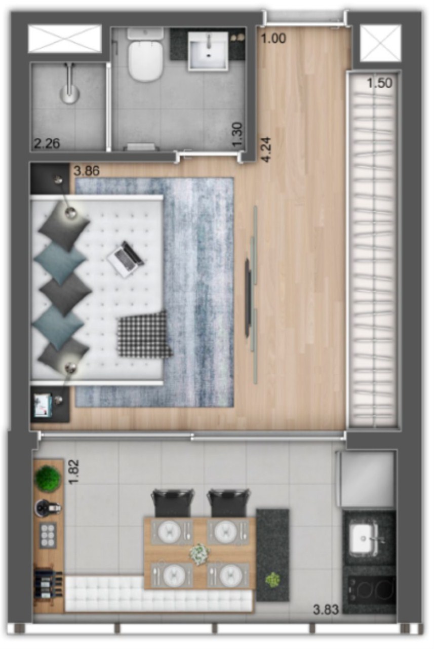 Apartamento, 1 quarto, 20 m² - Foto 22