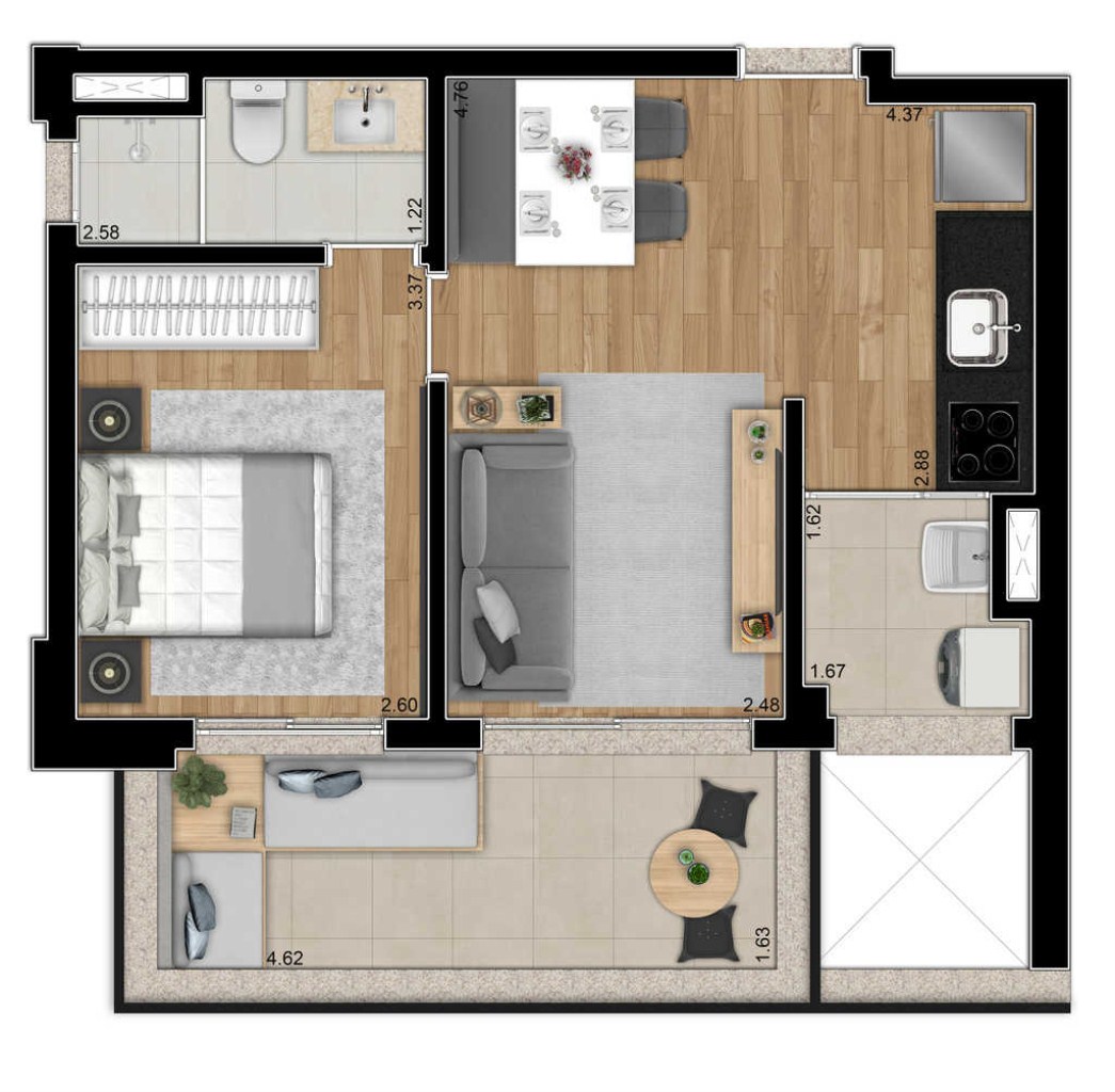 Apartamento, 1 quarto, 49 m² - Foto 25