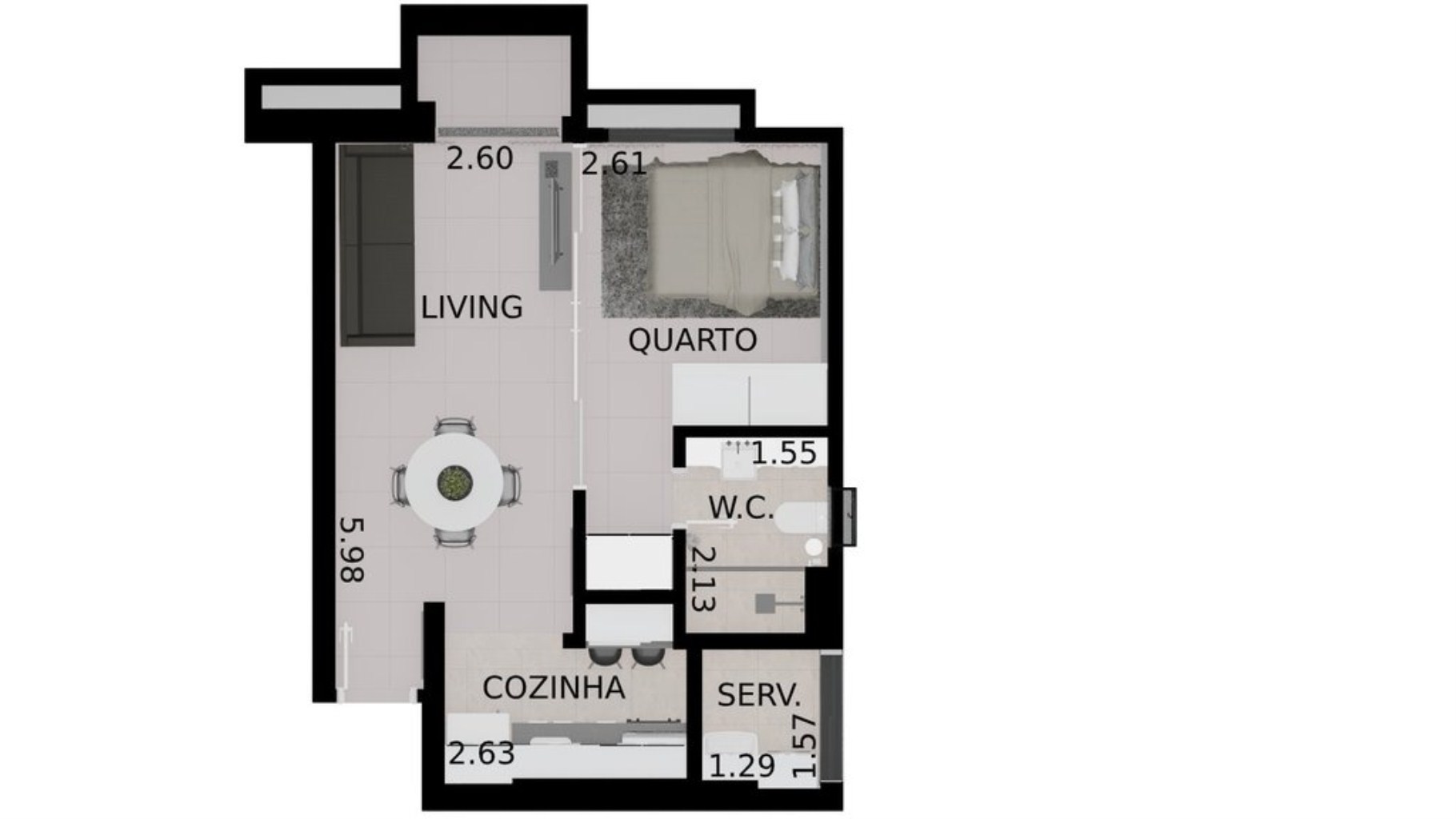 Apartamento, 1 quarto, 39 m² - Foto 8