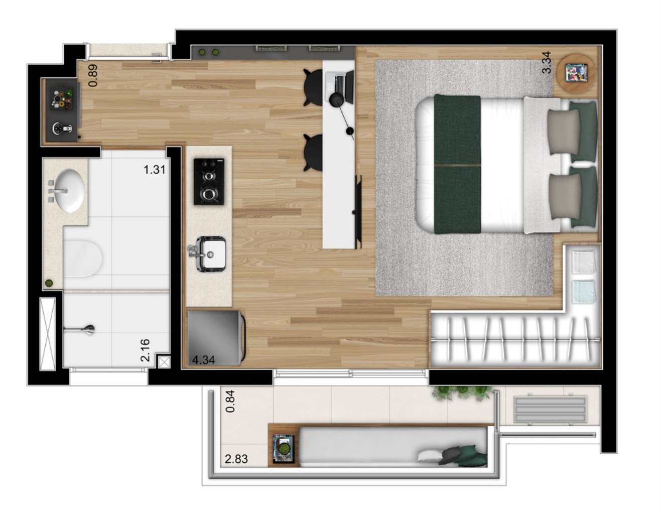 Apartamento, 1 quarto, 36 m² - Foto 15
