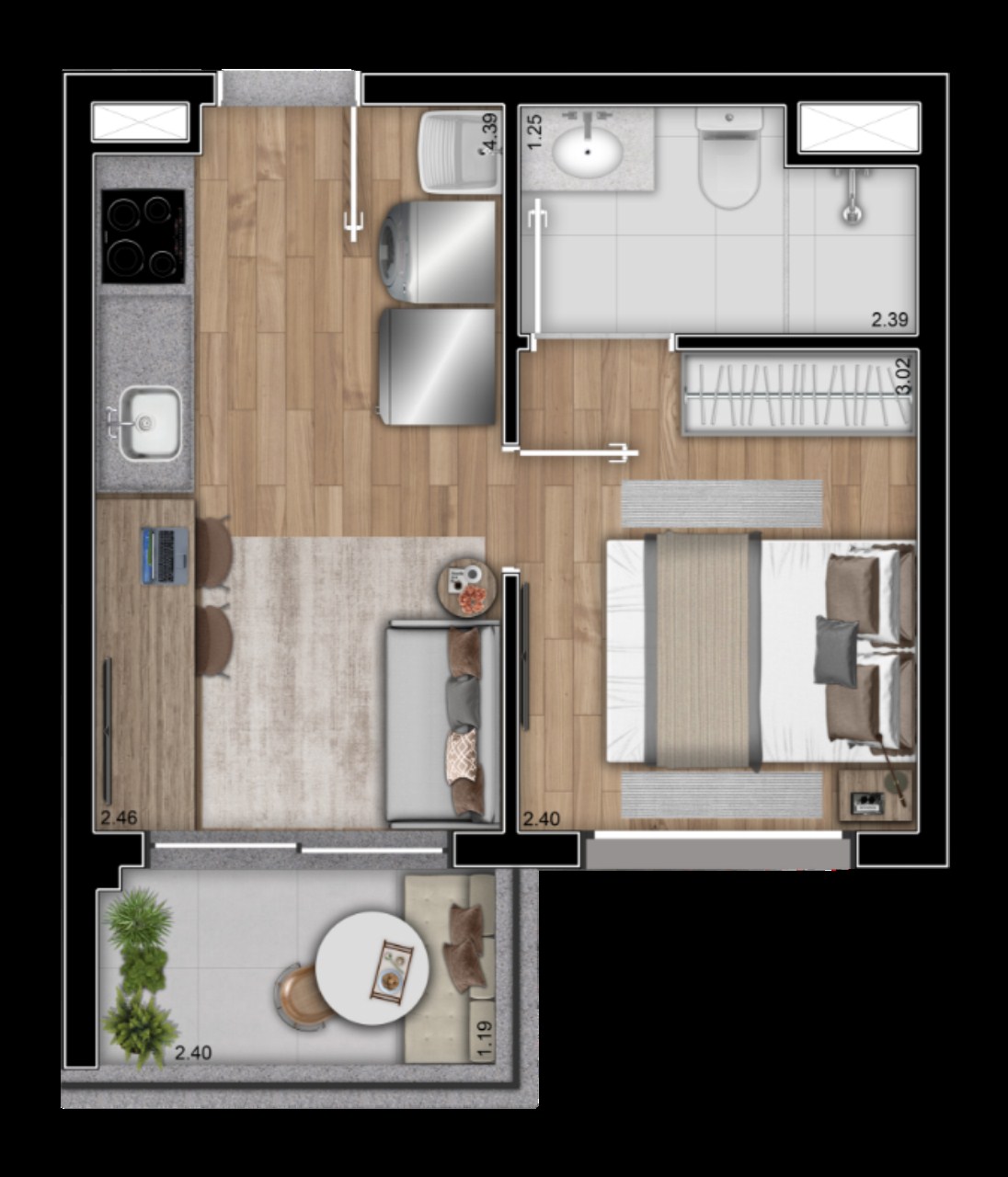 Apartamento, 1 quarto, 24 m² - Foto 17