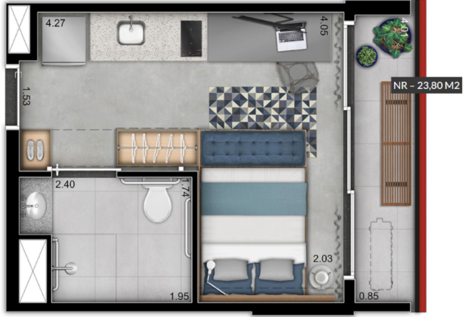 Apartamento, 1 quarto, 24 m² - Foto 16