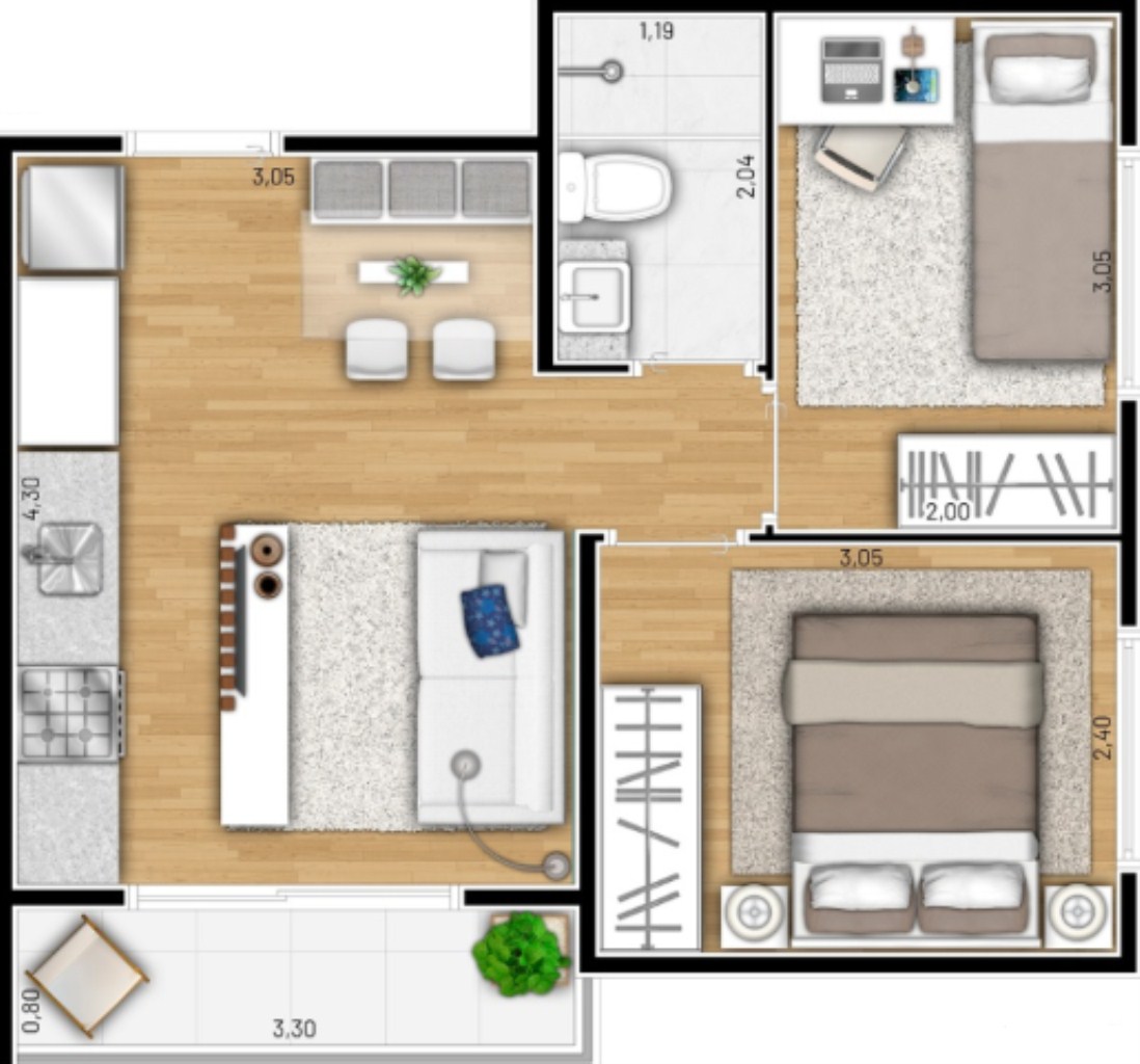 Apartamento, 2 quartos, 38 m² - Foto 20