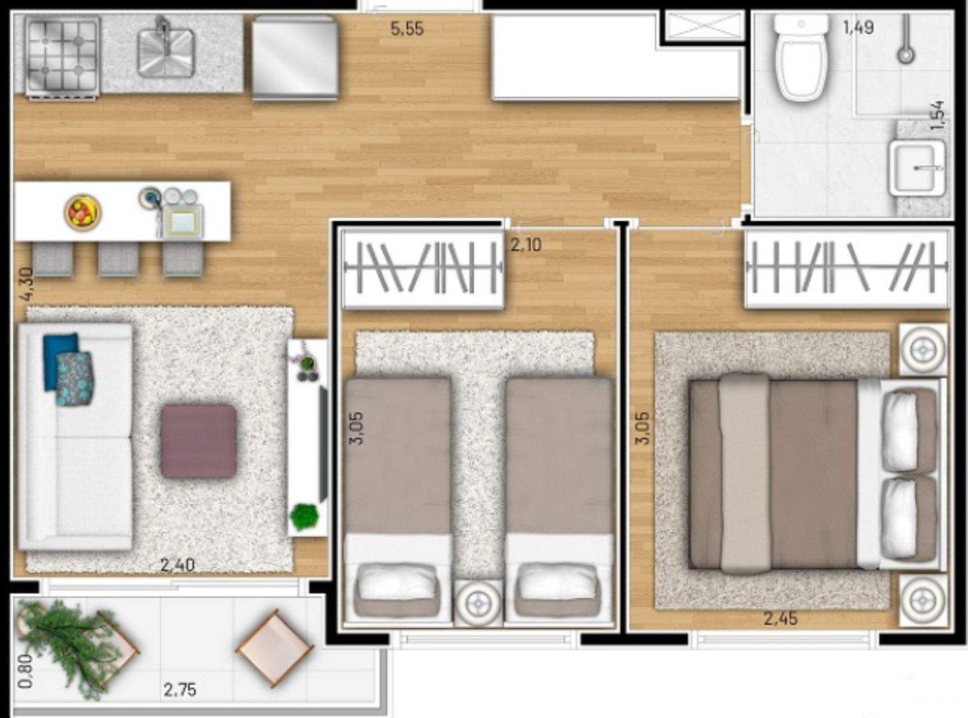 Apartamento, 2 quartos, 38 m² - Foto 22