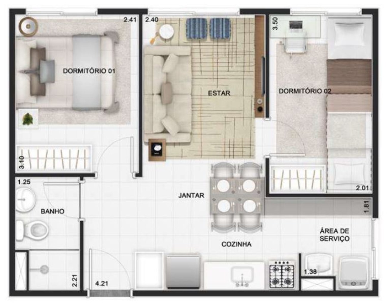 Apartamento, 2 quartos, 40 m² - Foto 22