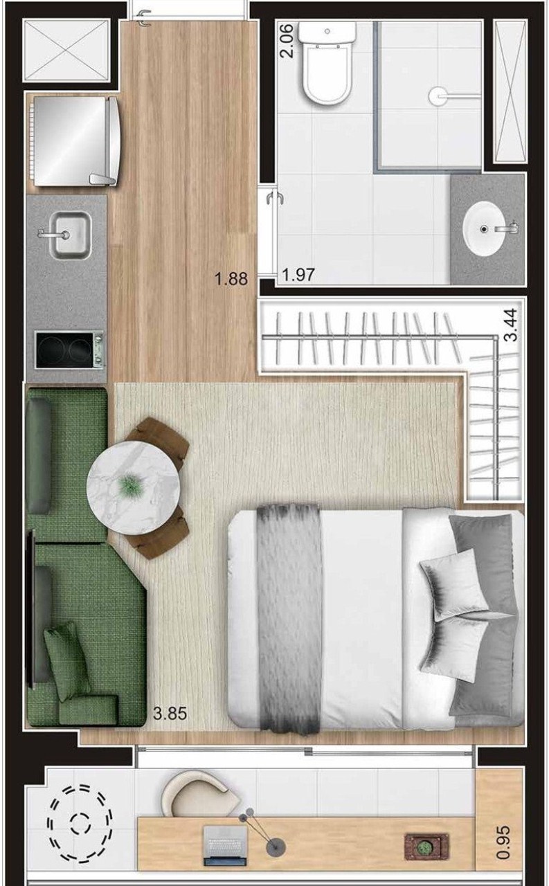 Apartamento, 1 quarto, 25 m² - Foto 18