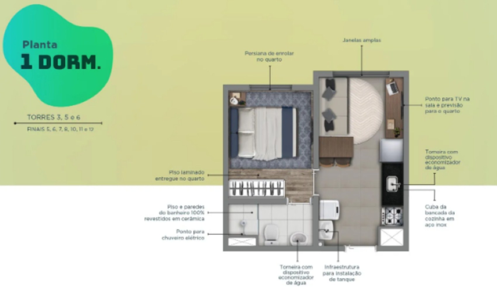 Apartamento Venda Com 1 Quarto 24m AP03000