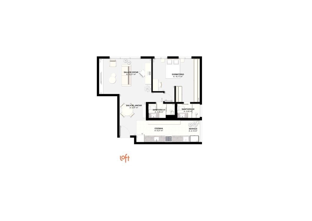 Apartamento, 1 quarto, 69 m² - Foto 2