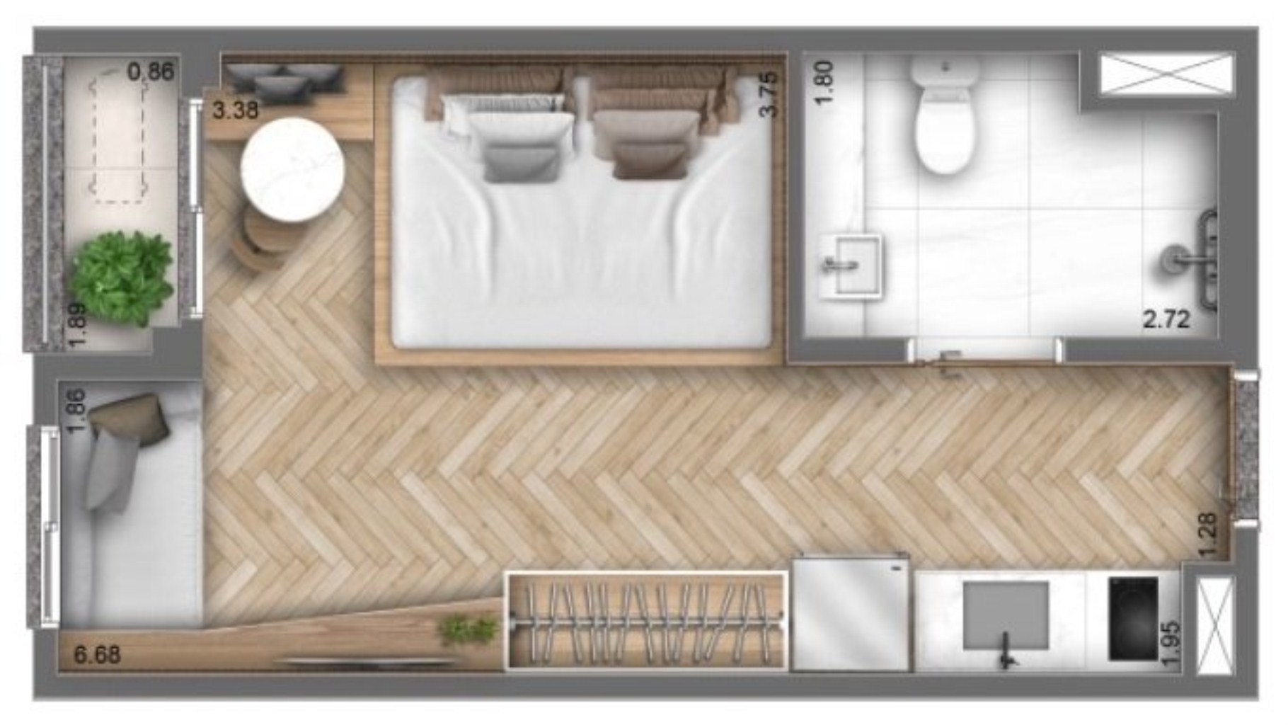 Apartamento, 1 quarto, 27 m² - Foto 6