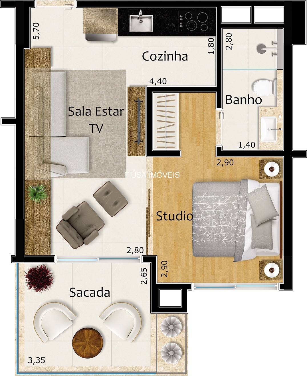 Apartamento, 1 quarto, 48 m² - Foto 29