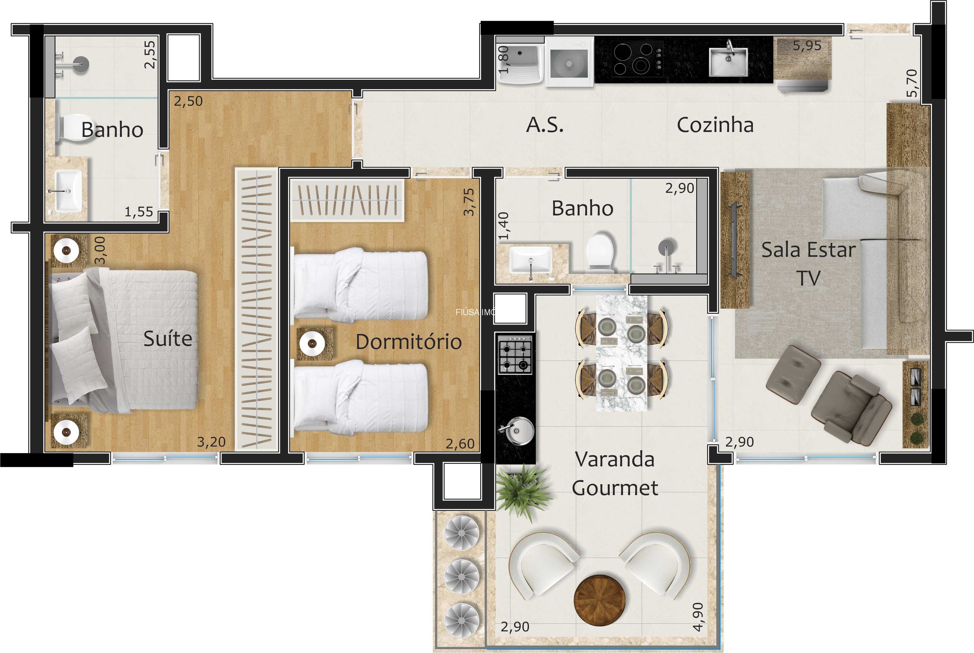 Apartamento, 1 quarto, 48 m² - Foto 44
