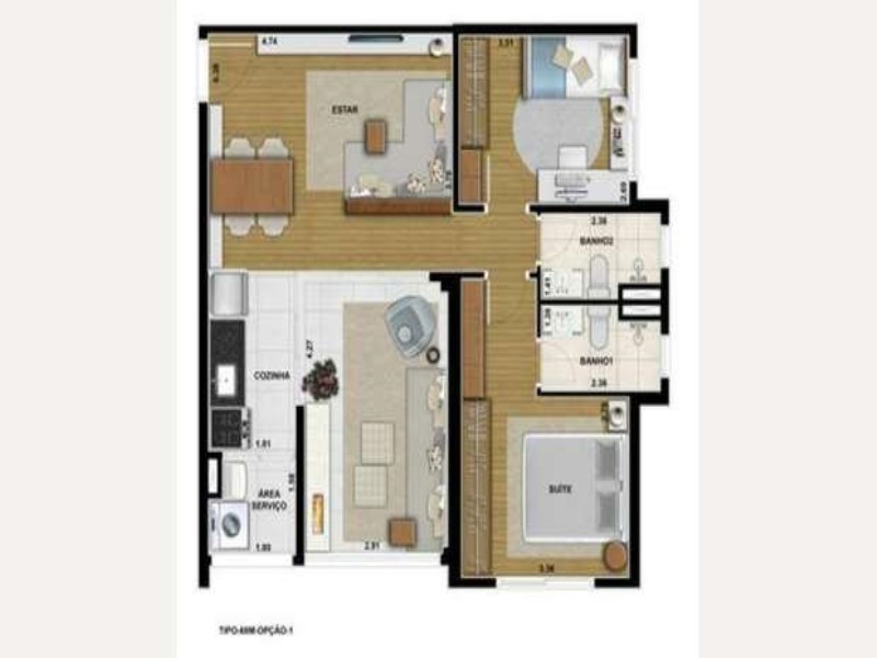 Apartamento, 2 quartos, 68 m² - Foto 8