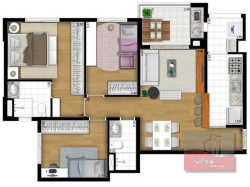 Apartamento, 3 quartos, 75 m² - Foto 4