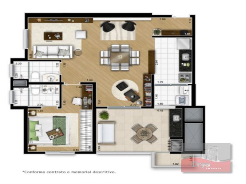 Apartamento, 2 quartos, 73 m² - Foto 2