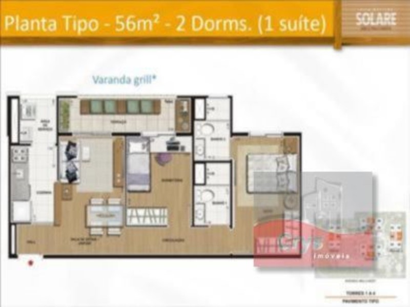 Apartamento, 2 quartos, 56 m² - Foto 8