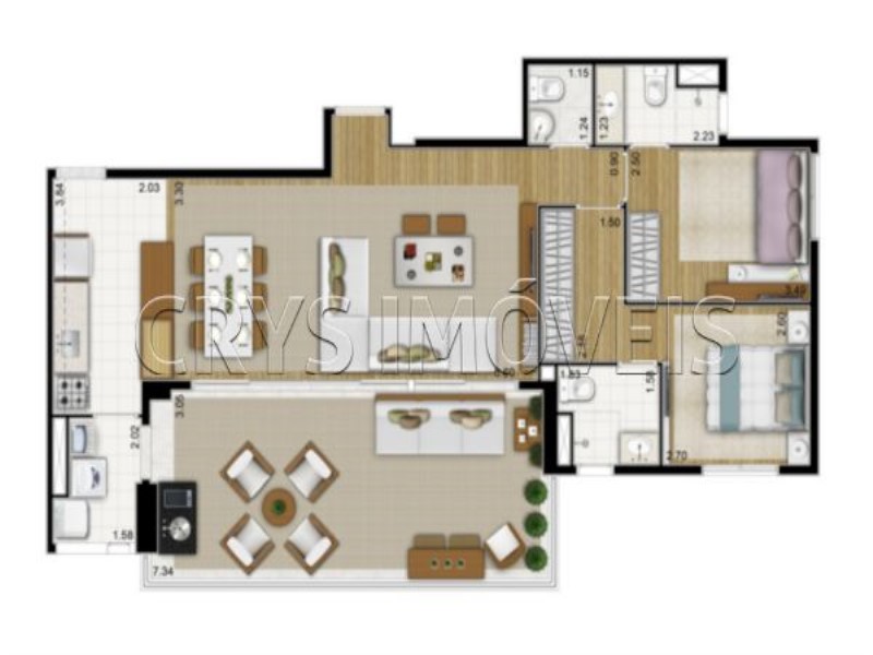 Apartamento, 3 quartos, 99 m² - Foto 2