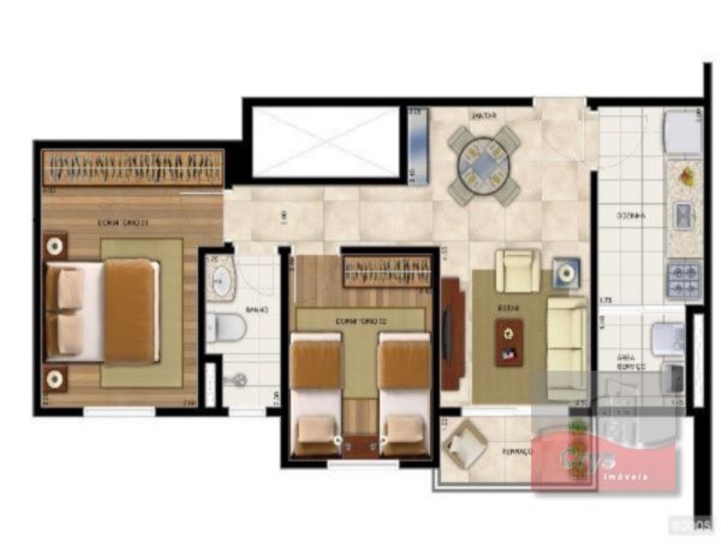 Apartamento, 2 quartos, 53 m² - Foto 3