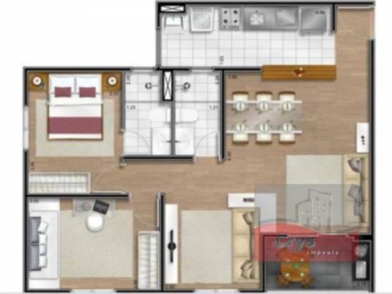 Apartamento, 3 quartos, 70 m² - Foto 2