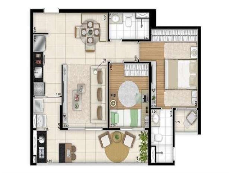 Apartamento à venda com 2 quartos, 68m² - Foto 2