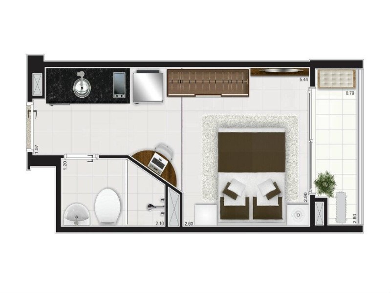 Apartamento, 1 quarto, 21 m² - Foto 7