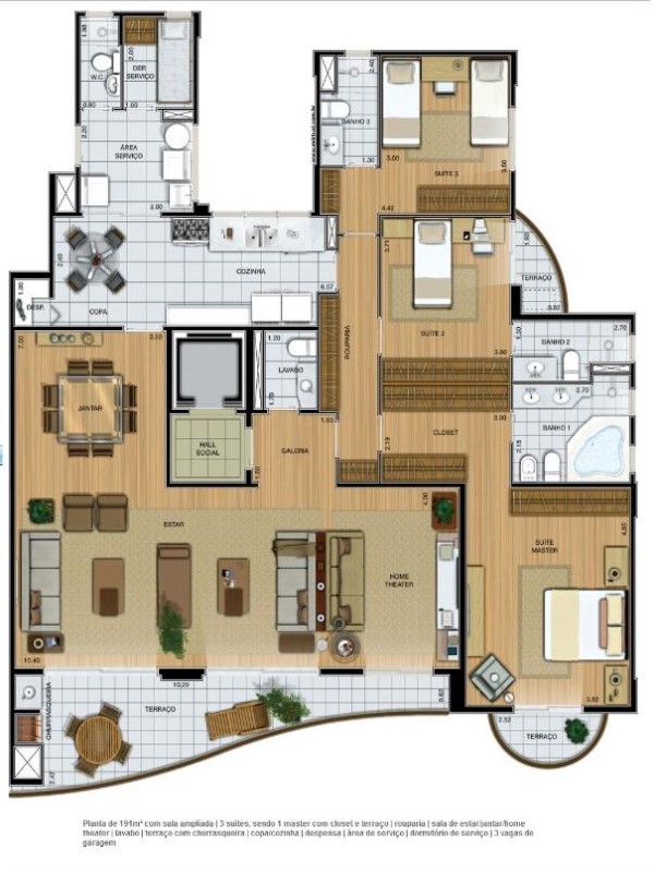 Apartamento, 4 quartos, 191 m² - Foto 2