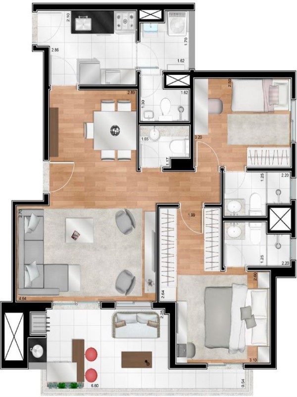 Apartamento, 3 quartos, 88 m² - Foto 2