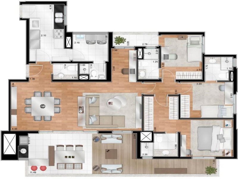 Apartamento, 3 quartos, 145 m² - Foto 2