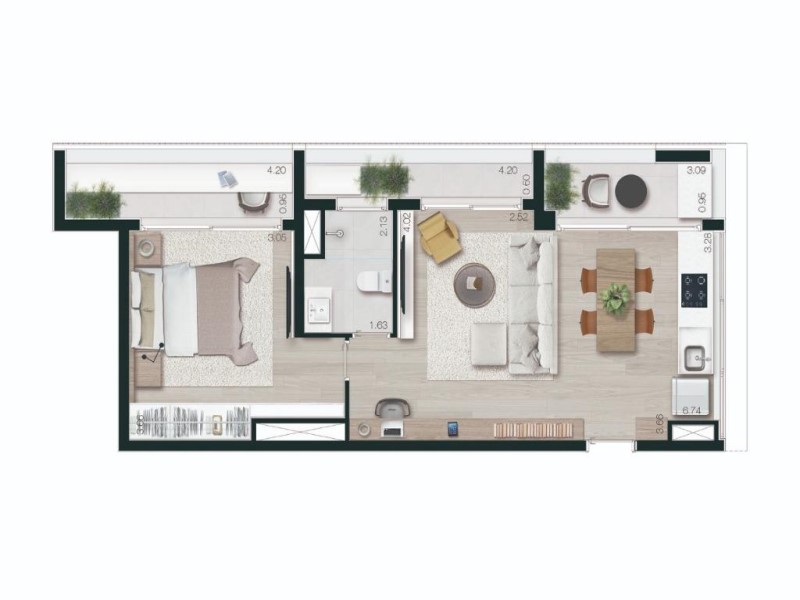 Apartamento, 1 quarto, 46 m² - Foto 3