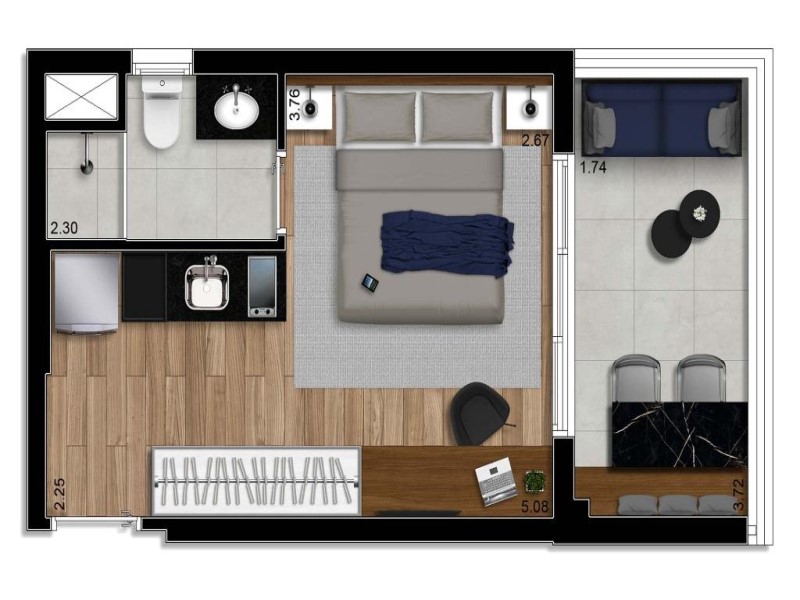 Apartamento à venda com 1 quarto, 53m² - Foto 15