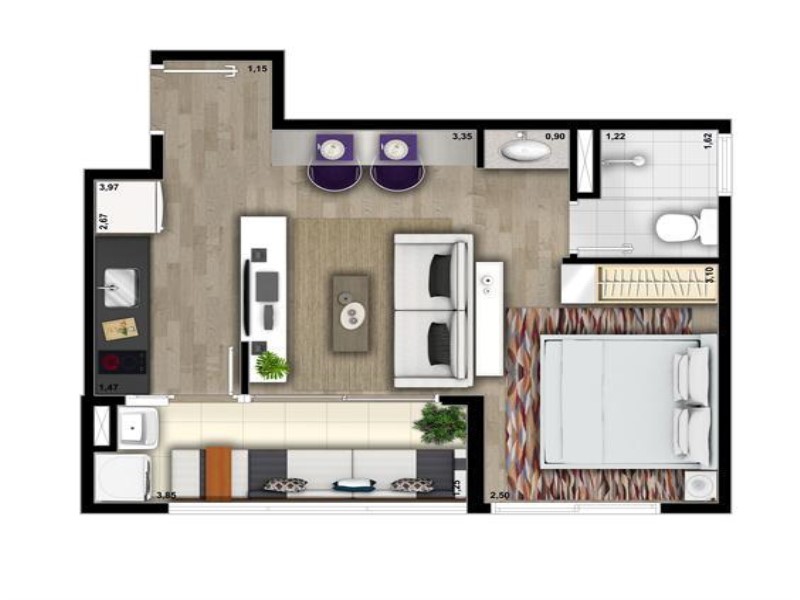 Apartamento, 1 quarto, 35 m² - Foto 4