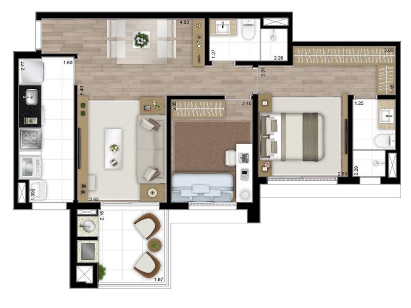 Apartamento, 2 quartos, 69 m² - Foto 4