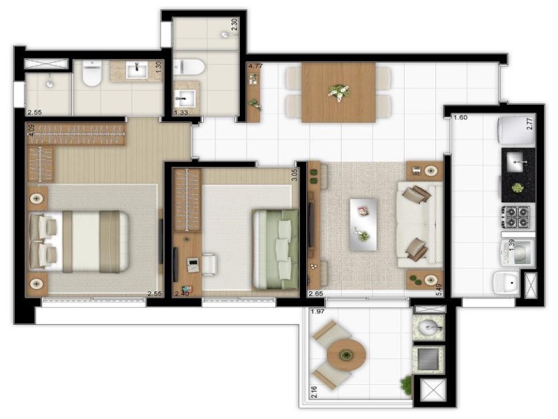 Apartamento, 2 quartos, 69 m² - Foto 5