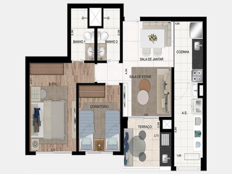 Apartamento, 2 quartos, 65 m² - Foto 10