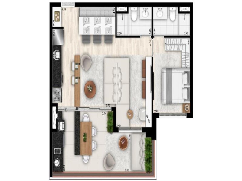 Apartamento, 2 quartos, 69 m² - Foto 4