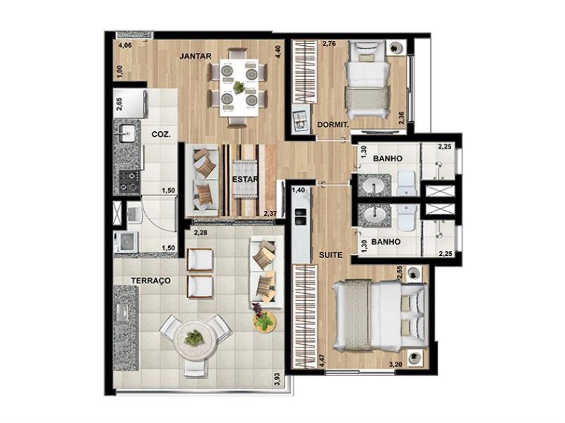 Apartamento, 2 quartos, 70 m² - Foto 3