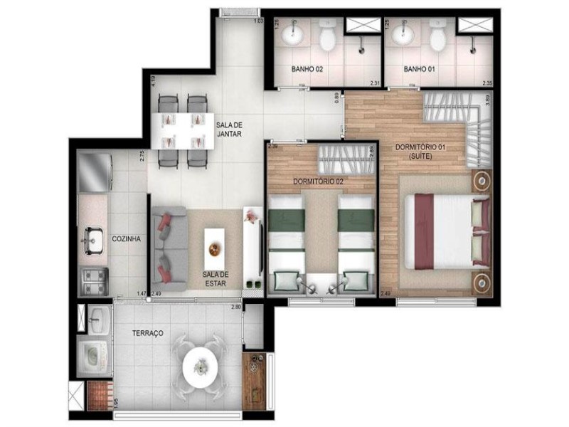 Apartamento, 2 quartos, 57 m² - Foto 8