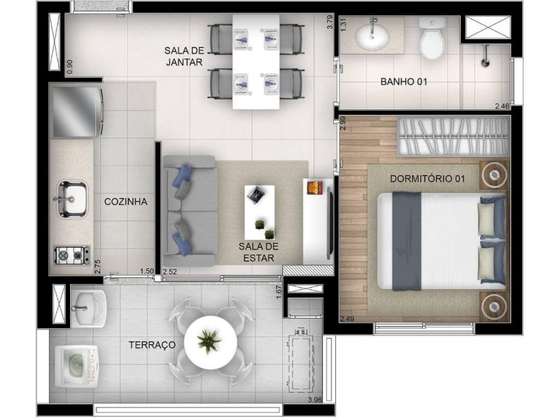 Apartamento à venda com 2 quartos, 39m² - Foto 19