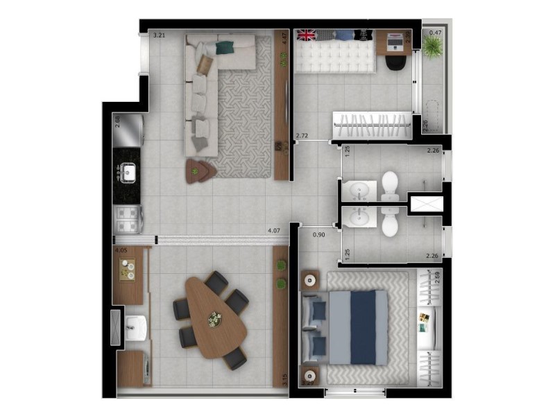 Apartamento, 2 quartos, 63 m² - Foto 2