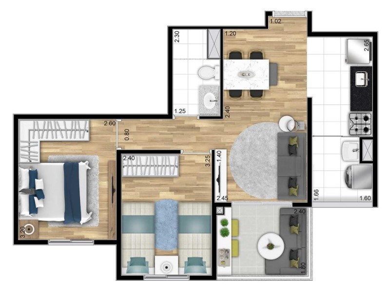 Apartamento, 3 quartos, 67 m² - Foto 2