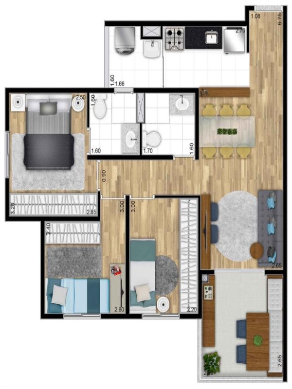 Apartamento, 3 quartos, 67 m² - Foto 4